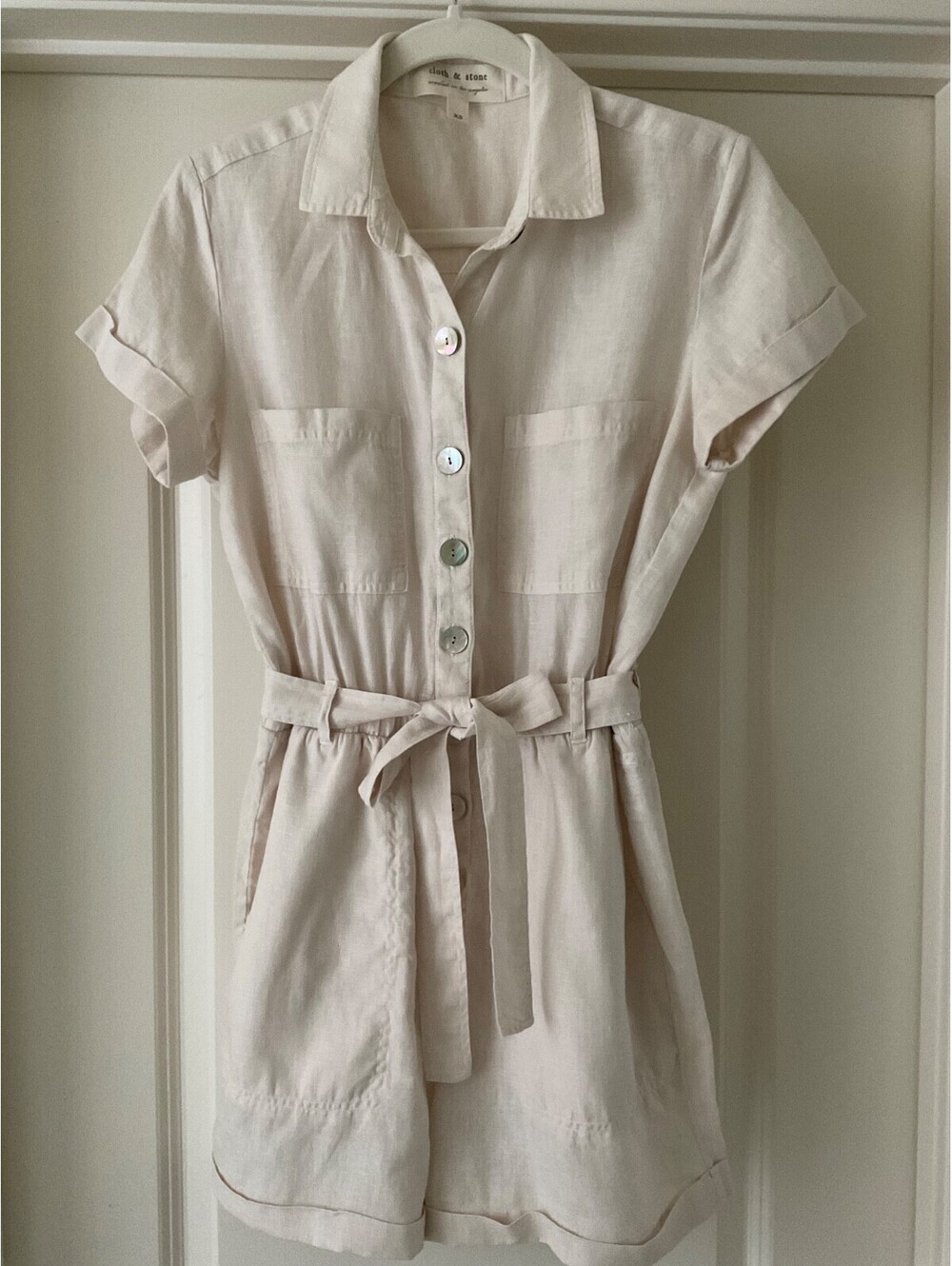 Cloth & Stone Safari 100% Linen Romper XS EUC